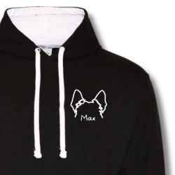 Sweat noir - Oreilles de chien personnalisées