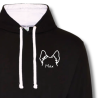 Sweat noir - Oreilles de chien personnalisées