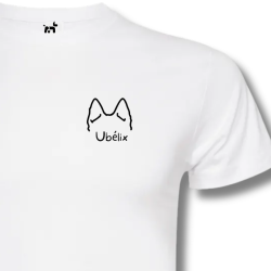 T-shirt blanc - Oreilles de chien personnalisées