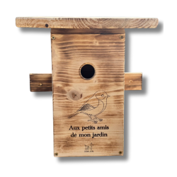 Nichoir à mésanges en bois naturel